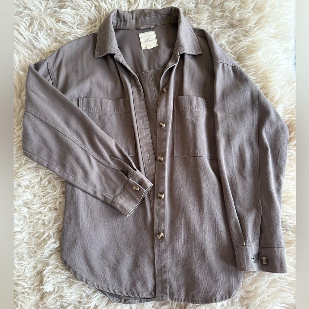 Thread & Supply 100% Cotton Brown Bark Button Down Shirt | Small